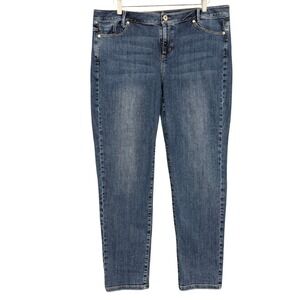 J Jill‎ Jeans Womens 16 Blue Weekender Straight Leg Denim Cotton Stretch 38x30